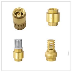 Brass Vertical  No Return Check Foot Valve with Stainless Steel Screen Filter 